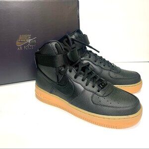 NIKE WMNS BLACK LEATHER AIRFORCE HI SE SZ 7.5.